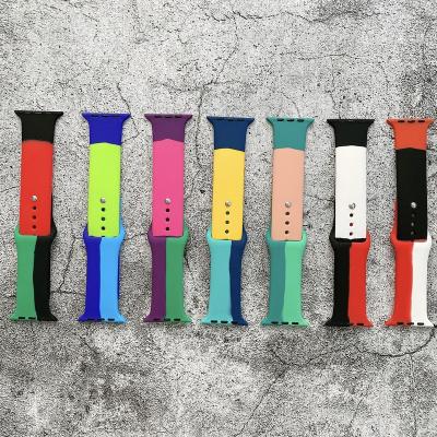 China 38mm 40mm 42mm Apple Watch Strap Breathable Durable Rubber Silicone 44mm For Apple Watch Series All for sale