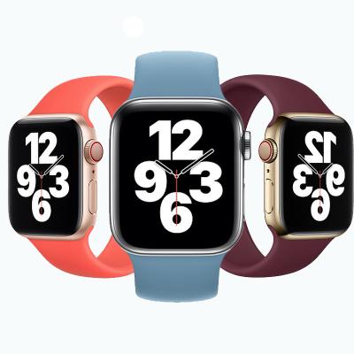 China Sport Breathable Durable Rubber Strap Silicone Series Iwatch Plastic Watch Band For Apple Watch 44mm 40mm Men for sale