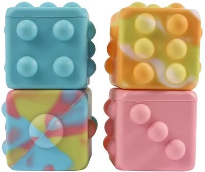 China Eco-Friendly Push Squeeze Toy Rainbow Pop Stretchy Squeeze 3D Silicone Cube Gifts Elastic Squeeze Squeeze Toys For Kids Adults for sale