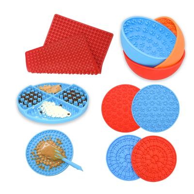 China Sustainable Custom Dog Lick Pad Cat Dogs Pets Licking Mat Food Grade Silicone Dog Lick Pad For Treat for sale