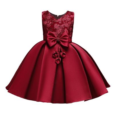 China Regular in stock kids apparel dress ball satin bridesmaid wedding kids flower girl dresses for sale