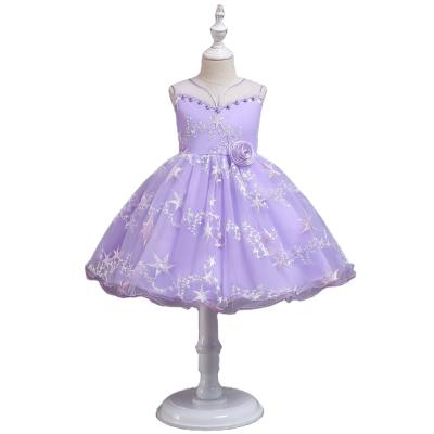 China Amazon Children's Clothing Little Girl Princess White Dress Kids Regular Hot Selling Bridesmaids Dresses for sale