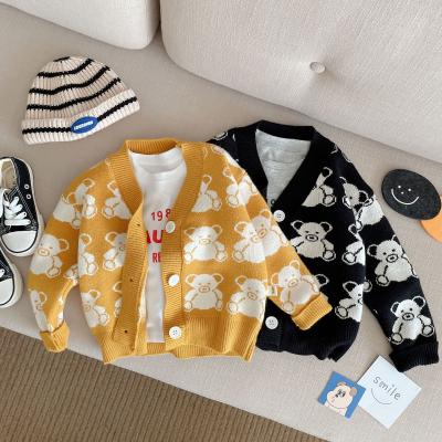 China Hot Selling Anti-Shrink Kids Clothes Child Tops Outwears Long Sleeves V-Neck Sweaters Baby Cardigan Kid Sweater for sale