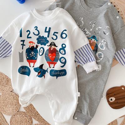 China Amazon Baby Products Casual Hot Sale Newborn Infant Clothes Autumn Jumpsuits Baby Rompers Printed Baby Clothes Romper for sale