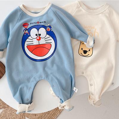 China Cute Soft Hot Selling Newborn Baby Rompers Baby Boy Overalls Autumn Cotton Long Sleeves Soft Amazon Baby Clothing for sale