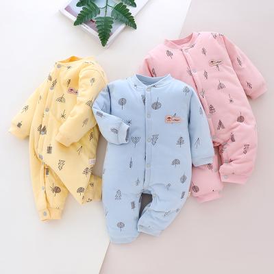 China Backrest In Stock Infant Baby Clothes Winter Warm Coat Cotton Toddler Clothes Coats Outwear Newborn Baby Rompers Overalls Baby Rompers for sale