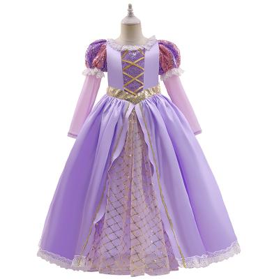 China Princess Dress Kids Cosplay Rapunzel prom dress stage satin children's clothing costume girls dresses for sale