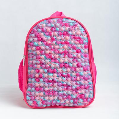 China High Quality Waterproof Silicone Pop Rainbow Jumping Person Schoolbags Bubble Push Pop School Bag Backpack for sale