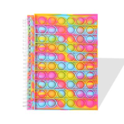 China Personalized Stress Anxiety Relief Toy 2022 Custom Logo Silicone Pop Bubbles Cover for Ease for Stirring Notebook Softcover for Relaxation and Brain Exercise for sale