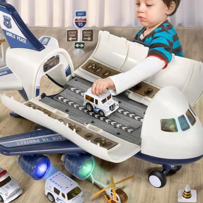 China Toy Wholesale Disassemble Deformation Planes Transport Cargo Kids Diecast Toys Model Airplane With Car for sale