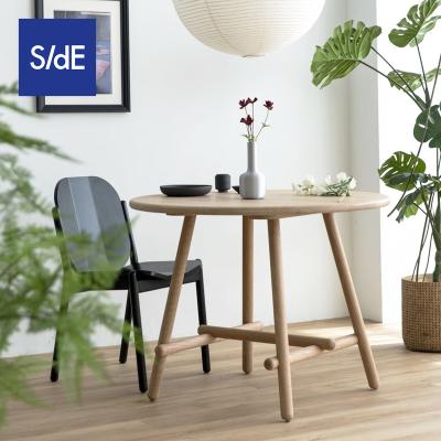 China Adjustable (Height) Round Hotel Restaurant Wood Home Office Oakwood Style Writing Coffee Table Solid Modern Creative Dining Table D45 Design for sale