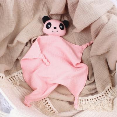 China Organic Bunny Blanket Soft Baby Infant Teether Toy Cotton Muslin Baby Comforter Newest Rabbit Quilt Cute Animal Safe For Knot Kids for sale