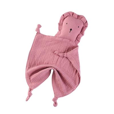 China Wholesale 100% Muslin Child Safe Easter Bunny Rabbit Appease Security Cotton Blanket Gauze Comforter Sleeping Doll Bibs for sale