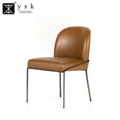 China Customize DC-1541 Hospitality Supplies Oval Back Leather Dining Chair for sale