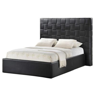 China BE-254 Modern Woven Leather Bed Design Headboard King Queen Size Bed For Hotel for sale