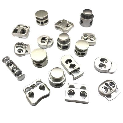 China Zinc Alloy Side Buckle Buckle Release Metal Cord Insert Safety String Spring Lock Stopper Wholesale Nickel Free Manufacturing for sale