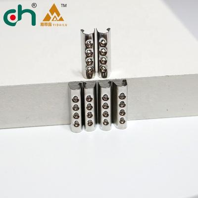 China Universal nickel free plating shiny silver metal plate studs with 4 loop holes crush up any cargo light color pants for sale