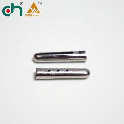 China 23 x 4mm metal bullet tail nickel free silver studs plating studs with 3 loop holes crush up any light colored casual pants for sale