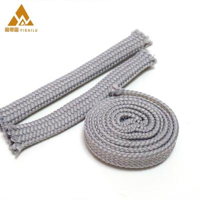 China Other Dark Gray Cotton Rope Drawcord Custom Hollow Printing String Cord For Hoodie Accessories for sale