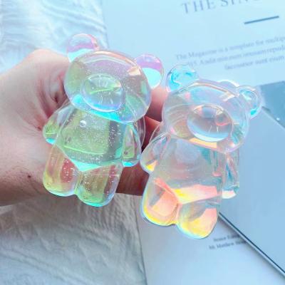 China 2022 New Arrival Bear Mobile Phone Adjustable Cute Cartoon Cell Phone Grip Clear Acrylic Holder for sale