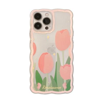 China Cartoon Flower Shockproof Custom Flower TPU Shockproof Stripe Impact Phone Case For iPhone X for sale