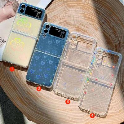 China Reflective Shockproof Gradient Butterfly Laser Heart Holographic Phone Case For Samsung Galaxy Z flip3 Cases for sale