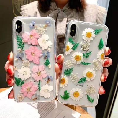 China 3D Cover Real Flower Mobile Phone Shockproof Dry Dry Pressed Case For iPhone 13 Pro for sale