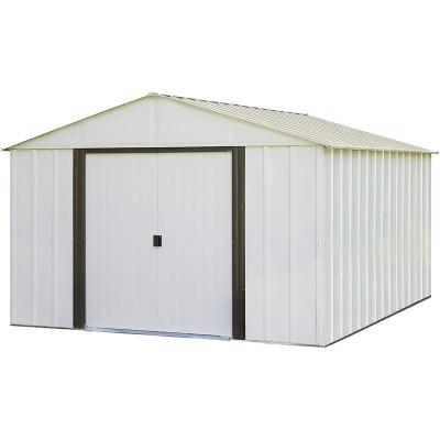 China Sustainable 13' x 11' White Multifunctional Garden Tool Storage Shed Storage House Outdoor Metal Shed for sale