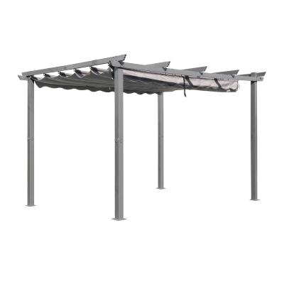 China Outdoor Patio 8 x 8 Retractable Canopy Garden Gazebo Sustainable Aluminum Grape View Trellis for sale