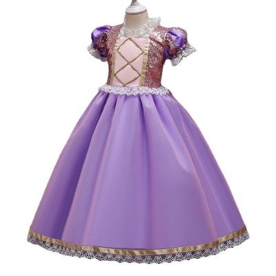 China Polyester new arrival girls dress dress Sophia princess rapunzel dress costume sequin girls summer dresses for sale