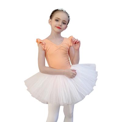 China Blue Quick-drying Beautiful Ballet Skirt Children's Dance Shaping Spanish Dance Dress for sale