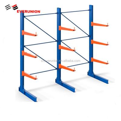 中国 EVERUNION Corrosion Protection Manufacturing Factory Customized 800-1000KG Per Arm Metal Warehouse Storage Coil Rack Cantilever Steel Shelf 販売のため