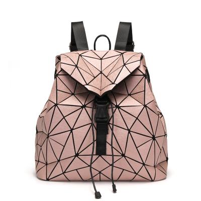 China Waterproof Drawstring Bag Fashion Little Girls Rucksack Luminous Geometric School Bags Girl for sale