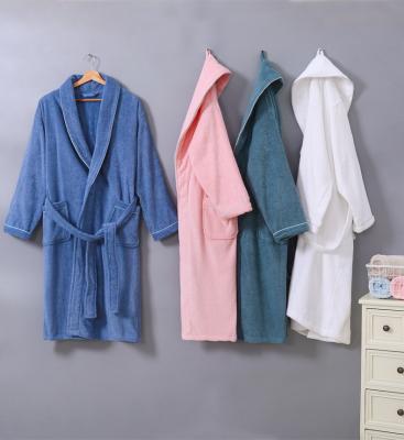 China Wholesale Custom 100% Wholesale Luxury White QUICK DRY Hotel Long Robe Luxury White QUICK DRY Robe Unisex Sleepwear 9 Colors Logo 9 Colors Bathrobe Towel Bathrobe Cotton Sleepwear for sale