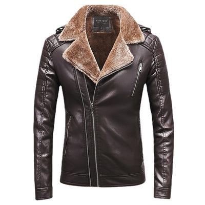 China JACKETOWN viable Outwear viable cool fashion windproof jacket plus size jackets mens leather jacket with fur hood for sale