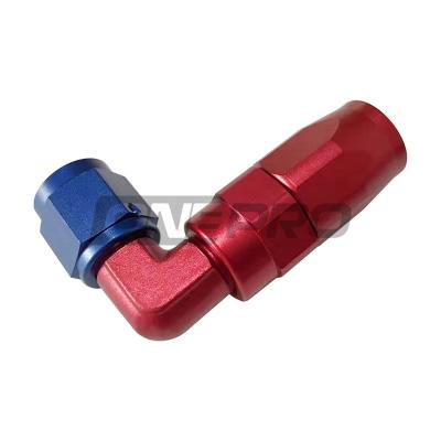 China Lightweight 90 Degree 4AN 6AN 8AN 10AN 12AN Forged Aluminum 45 Swivel A Fuel Hose End Fitting for sale