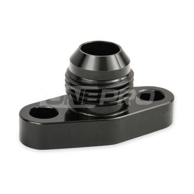 China Lightweight Performance Car Aluminum Alloy 10AN Male Turbo Oil Drain Outlet Flange Adapter Fitting for sale