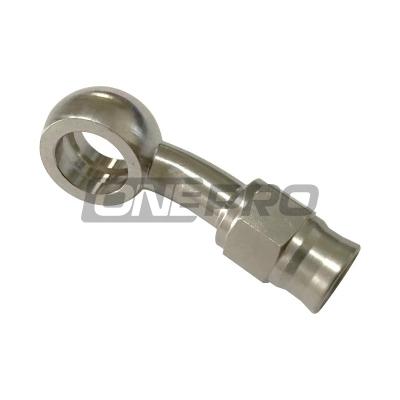 China Brake Linings Straight 20 30 45 90 Degree Stainless Steel 10.2mm Banjo To 3AN PTFE Brake Hose End Fitting for sale