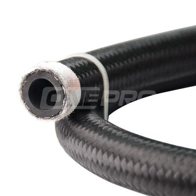 China 4 6 8 10 12 16 Reinforced Flexible Oil Cooler CPE NBR Cover Stainless Steel Rubber Black Nylon Braided Fuel Hose for sale