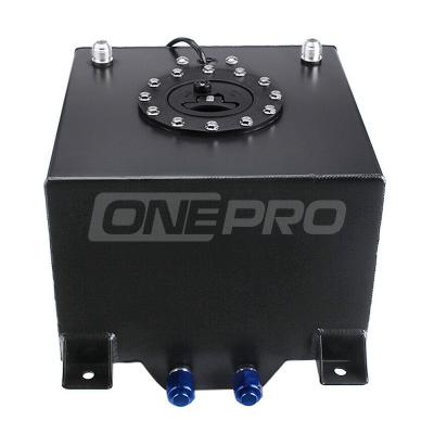 China 5 Gallon Aluminum Alloy Race Car 20L Black Anodized Fuel Cell Tank With Level Sender for sale