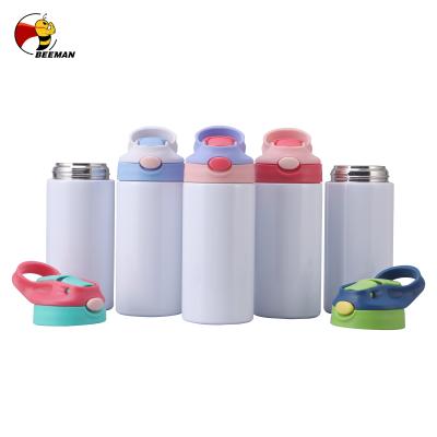 China Beeman Kids Sublimation Disposable Plastic Double Walled Tumbler With Lid And Steel Straw for sale