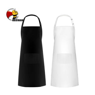 China Custom Beeman Logo Nordic Kitchen Men Women Restaurant Chef Cooking Bbq White Black Cotton Cleaning Apron for sale