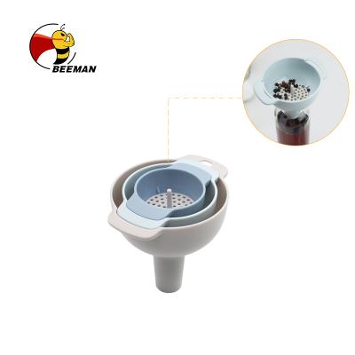 China Beeman Viable 3 Pieces Plastic Collapsible Drinking Funnel Beer Dispenser Beerbong Strainer Set for sale