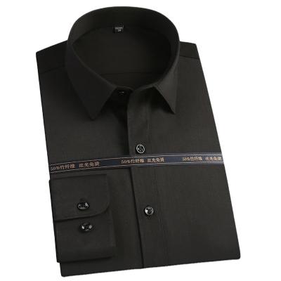 China Anti-pilling high quality bamboo dress shirts that requires no ironing long business men's shirt fiber luxury sheathed for sale