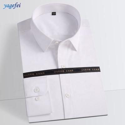 China Custom luxury manga larga bamboo fiber business formal anti-pilling men's white camisa shirt for sale