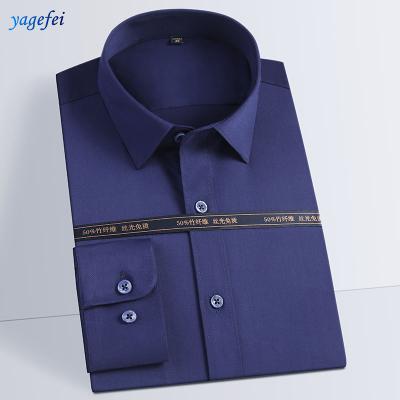 China Anti-pilling China Customized No Ironing High Quality Bamboo Fiber Men's Formal Long Sleeve Shirt for sale