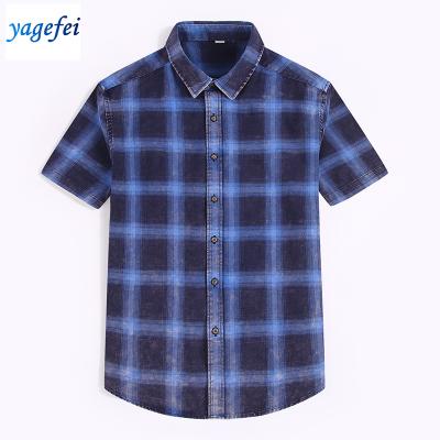 China Factory New Summer Direct Breathable Plaid Cotton Anti-pilling Casual Short Sleeve Shirts For Men for sale