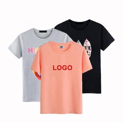 China Anti-pilling factory low price support printing empty t-shirt customized short sleeved 100% cotton logo t-shirt for sale