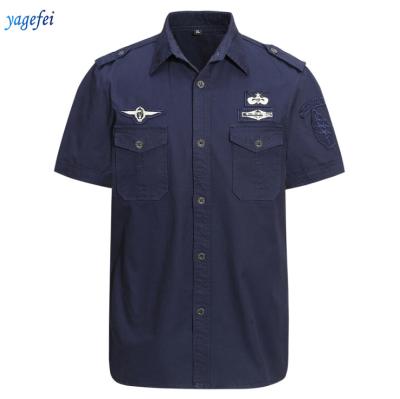 China Different Logo Custom Types Cotton Uniform Shirts Popular Anti-pilling Men Short Sleeve for sale