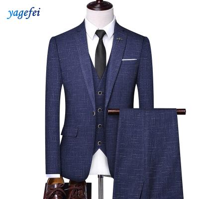 China Anti-Wrinkle Accept Custom Made Luxury Wool Mens 3 Piece Tuxedo Wedding Suits for sale